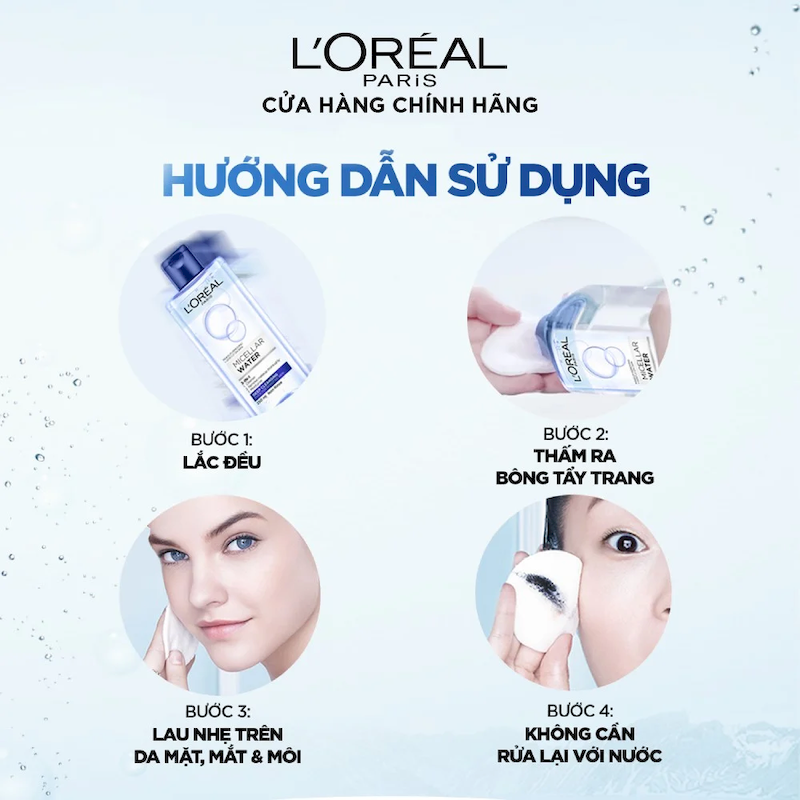 25177_35_20240923102822-12.png Nước Tẩy Trang Loreal Paris Xanh Nhạt Tươi Mát Micellar Water Refreshing 400ml - 6928820030226