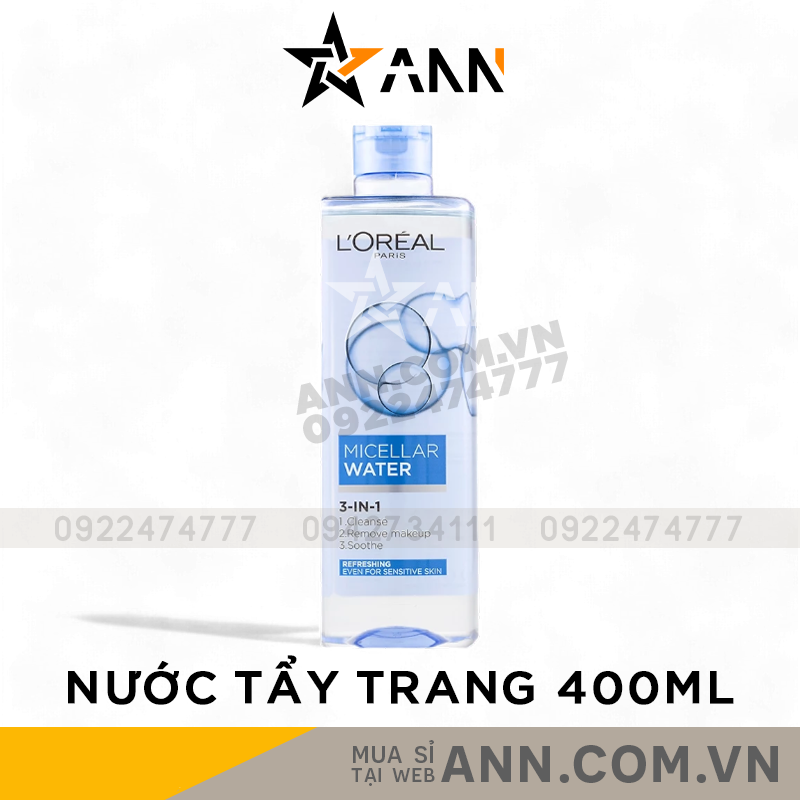 25177_bia-21_20240922170333-14.png Nước Tẩy Trang Loreal Paris Xanh Nhạt Tươi Mát Micellar Water Refreshing 400ml - 6928820030226