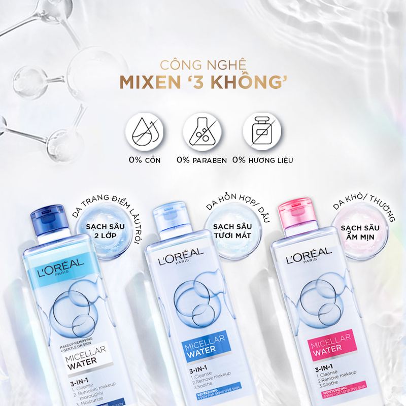 Nước Tẩy Trang Loreal Paris Xanh Nhạt Tươi Mát Micellar Water Refreshing 400ml Nước Tẩy Trang Loreal Paris Xanh Nhạt Tươi Mát Micellar Water Refreshing 400ml