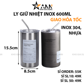 Ly Giữ Nhiệt Inox Iced Americano 600ml - LGNIN02