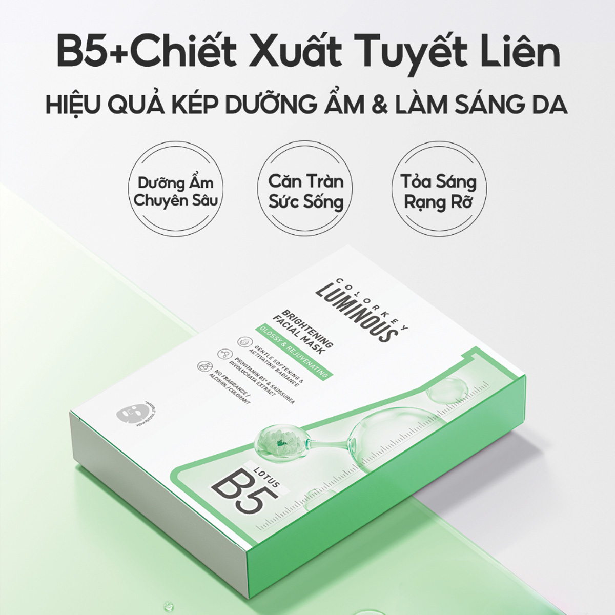 Mặt Nạ Colorkey Luminous B5 Màu Xanh Hộp 10 Miếng Mặt Nạ Colorkey Luminous B5 Màu Xanh Hộp 10 Miếng