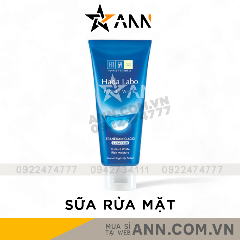 25219_bia-39_20240923162249-1.png Sữa Rửa Mặt Hada Labo Màu Xanh Dương Perfect White Tranexamic Acid Cleanser 80g - 8935006533875