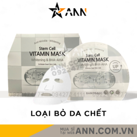 Mặt Nạ Giấy Banobagi Màu Trắng Stem Cell Vitamin Mask Whitening BHA AHA Hộp 10 Miếng - 8809486365342