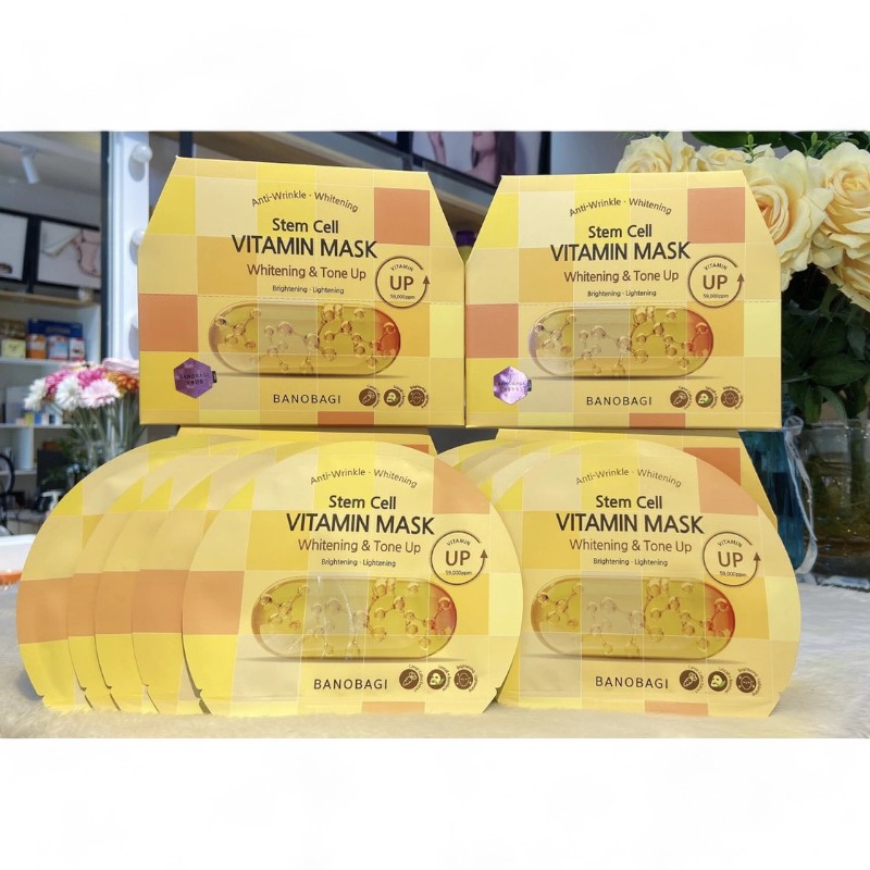 Giá sỉ mặt Nạ Banobagi Màu Vàng Stem Cell Vitamin Mask Whitening Tone Up Hộp 10 Miếng Giá sỉ mặt Nạ Banobagi Màu Vàng Stem Cell Vitamin Mask Whitening Tone Up Hộp 10 Miếng