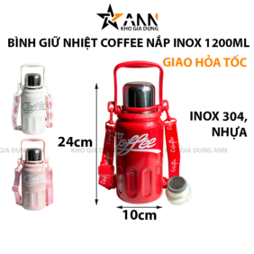 Bình Giữ Nhiệt Coffee Có Quai Đeo Xách 1200ml 24x10x10cm - BGNCC01