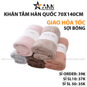 Khăn Tắm Xuất Hàn Quốc Nhiều Màu Size Lớn 70x140cm - KTHQ01