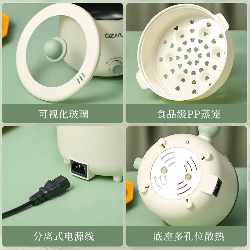 Shop sỉ nồi Lẩu Điện Mini 2 Tầng Đa Năng Kèm Giá Hấp Có Tay Cầm 1.8L 17.5x17.5x27cm Shop sỉ nồi Lẩu Điện Mini 2 Tầng Đa Năng Kèm Giá Hấp Có Tay Cầm 1.8L 17.5x17.5x27cm