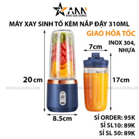 Máy Xay Sinh Tố Kèm Nắp Đậy 310ml 20x8.5cm - MXSTKND