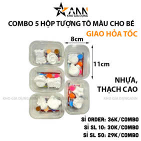 Combo 5 Hộp Tượng Mini Tô Màu Cho Bé - TMNTMCB