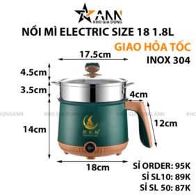 Nồi Mì Electric Size 18 2 Tầng Dung Tích 1.8L - NMELECTRIC18