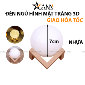 Đèn Ngủ Hình Mặt Trăng 3D - Đèn Trang Trí Phòng Ngủ Kèm Đế 10x8.5x8.5cm - DNMT