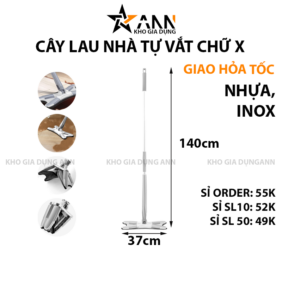 Cây Lau Nhà Tự Vắt Chữ X Xoay 360 Độ 140x37cm - CLNTVCX