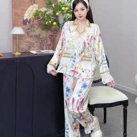 đồ bộ pijama quần dài áo tay dài nhiều hình khác nhau - DBO5087