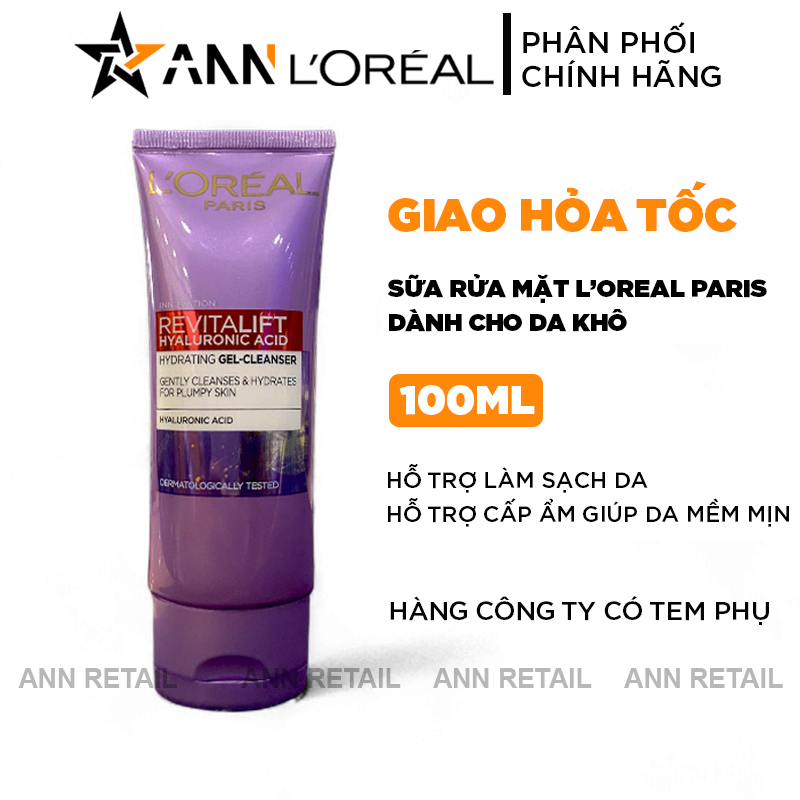 25389_25389-biaaaa-20241008085807_20241101164348-5.png Sữa Rửa Mặt Loreal Paris Cấp Ẩm Da Revitalift Hyaluronic Acid 100ml - 8994993016013