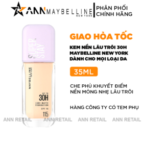 Kem Nền Maybelline New York Nắp Tím Lâu Trôi Super Stay Up To 30H SPF16 35ml - 6902395970057