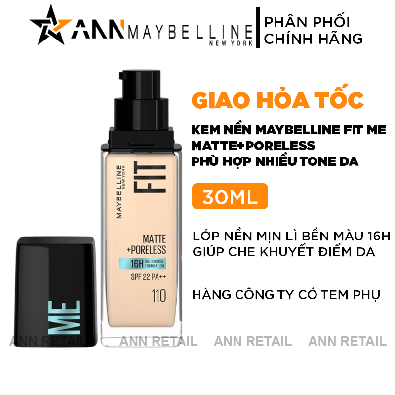 25401_bia_20241009101907-1.png Kem Nền Maybelline New York Fit Me Matte + Poreless 16H SPF22 PA++ 30ml - 6902395774211