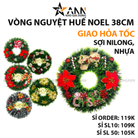 Vòng Nguyệt Quế Noel Trang Trí Tường Cửa Giáng Sinh 6 Mẫu Loại Đẹp Size 38cm - VHNQ02