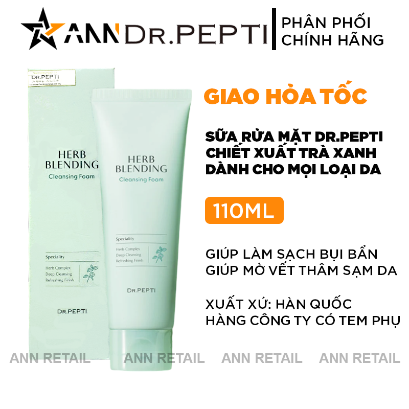 25449_bia-srm-tra-xanh_20241016161538-2.png Sữa Rửa Mặt Dr.Pepti Hàn Quốc Herb Blending Chiết Xuất Trà Xanh 110ml phù hợp da dầu mụn, da nhạy cảm - 8809563060818
