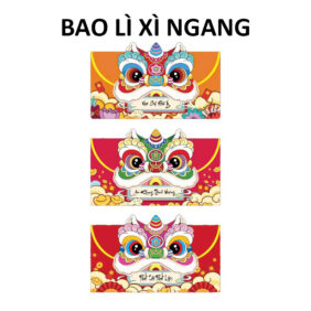 Combo 10 Bao Lì Xì Đầu Lân Ngang - LIXINGANG2025