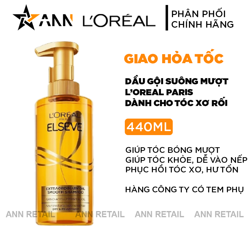 25464_bia-goi_20241017101526-21.png Dầu Gội Loreal Paris Elseve Extraordinary Oil Smooth Giúp Tóc Suông Mượt 440ml Loreal - 6923700914047