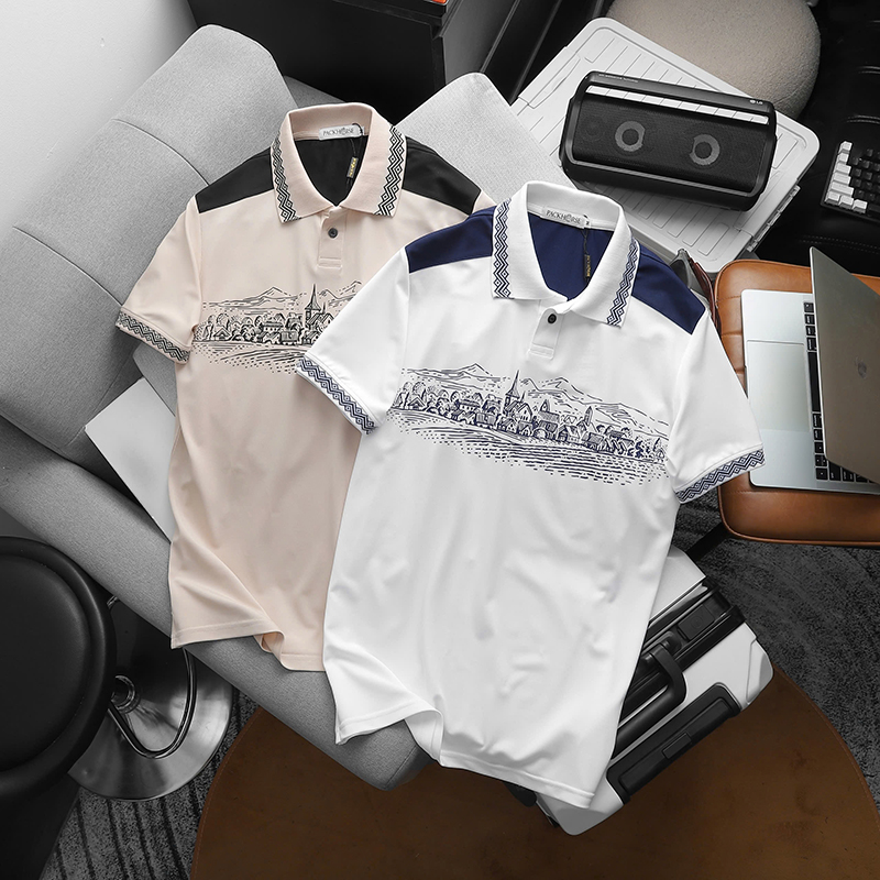 25466_z5932208836513-ce4bc2a3f03451af6e9fbf8f1a520e90_20241018094850-11.jpg Áo Thun Nam Cổ Bẻ Pack Horse Họa Tiết Ngôi Làng Cổ Điển (Có Size 3x) - CS234