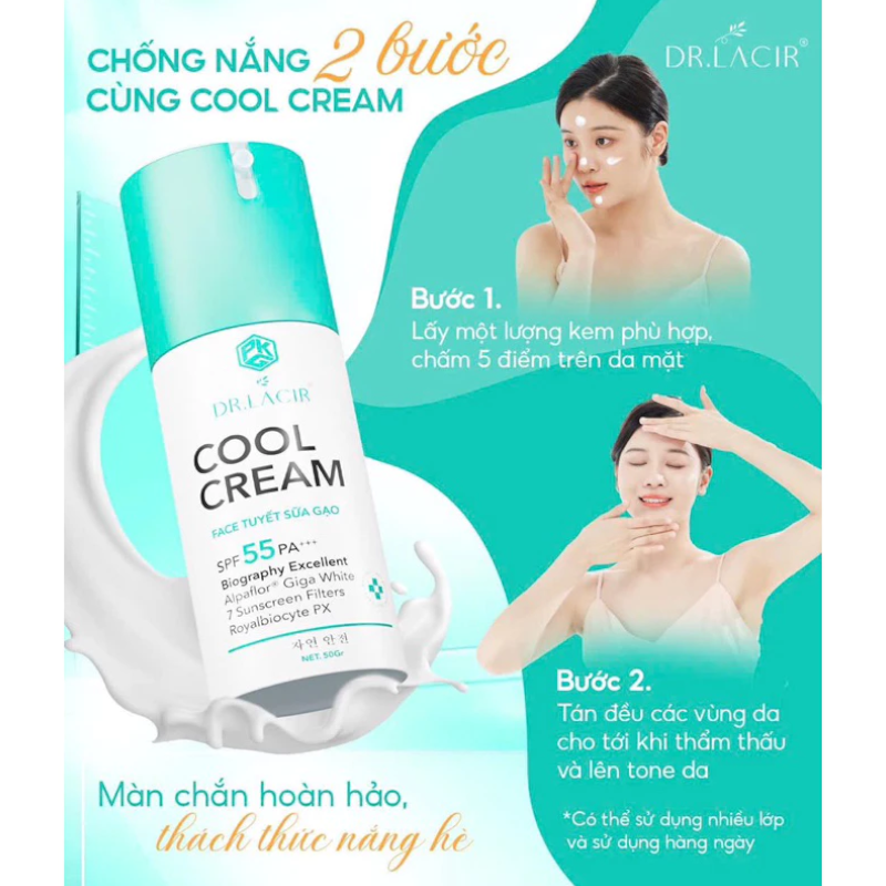 25470_kem-face-ngay-dr-lacir-phu-photoroom-2_20241019093010-10.png Kem Chống Nắng Dr Lacir Cool Cream Face Tuyết Sữa Gạo Dưỡng Trắng Da Ban Ngày 50g - 8938528007473