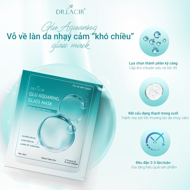 Mặt Nạ Thủy Tinh Dr Lacir Glu Aquaring Glass Mask Hộp 6 Miếng Mặt Nạ Thủy Tinh Dr Lacir Glu Aquaring Glass Mask Hộp 6 Miếng