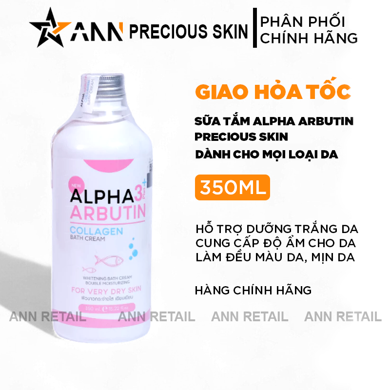 25487_25487-4-20241022095056_20241101102110.png Sữa Tắm Trắng Da Alpha Arbutin 3Plus+ Precious Skin Collagen Bath Cream 350ml - 8858831008106