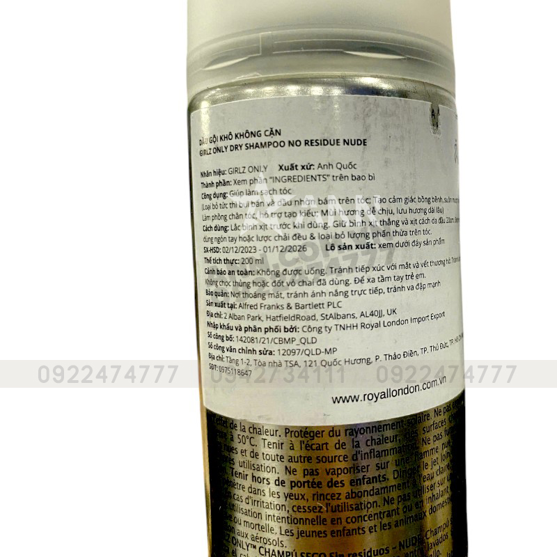 Kho sỉ dầu Gội Khô Girlz Only Màu Xám 200ml - Dầu Gội Khô Cho Da Đầu Nhạy Cảm Kho sỉ dầu Gội Khô Girlz Only Màu Xám 200ml - Dầu Gội Khô Cho Da Đầu Nhạy Cảm