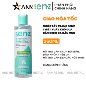 Nước Tẩy Trang Senz Aqua Boost Micellar Water Chiết Xuất Khổ Qua 250ml - Nước Tẩy Trang Cho Da Dầu Mụn - NTTKQSZ