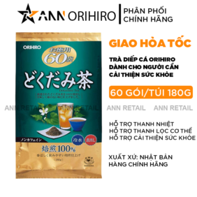 Trà Diếp Cá Orihiro Hỗ Trợ Thanh Nhiệt Thải Độc 180g 60 Gói/Túi - TDCOTNTD