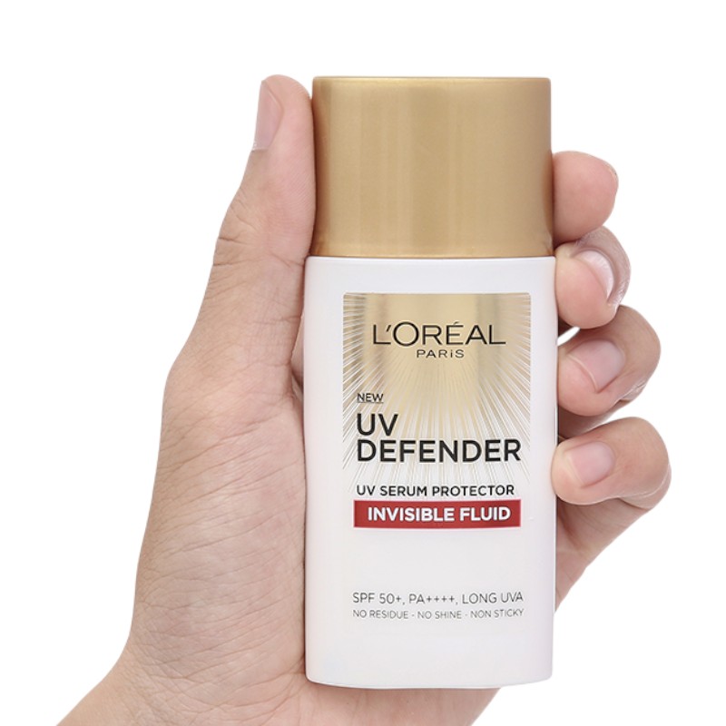 25523_kcn-loreal-do-phu-photoroom_20241028090425-12.jpg Kem Chống Nắng Loreal Paris Cho Da Thiên Dầu Defender Serum - Invisible Resist SPF50+ PA++++ 50ml Loreal ( Vạch Đỏ) - 8994993018086