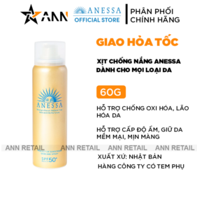 Xịt Chống Nắng Anessa - Dành Cho Mọi Loại Da 60g - 4909978147853