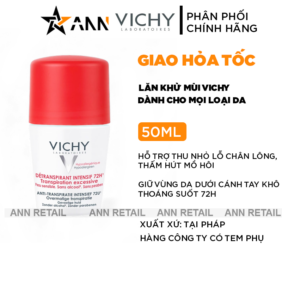 Lăn Khử Mùi Vichy Nắp Đỏ 50ml - 3337871324001