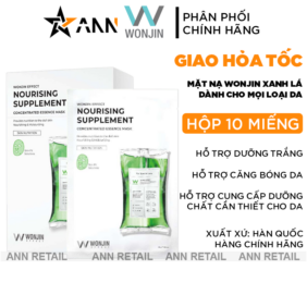 Mặt Nạ Wonjin Effect Nourising Supplement Màu Xanh Lá Hỗ Trợ Phục Hồi Da - Hộp 10 Miếng - 8809544631372