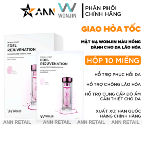 Mặt Nạ Wonjin Effect Edel Rejuvenation Màu Hồng Chống Lão Hoá - Hộp 10 Miếng - 8809544631297