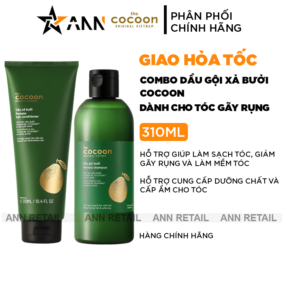 Combo Dầu Gội Xả Bưởi Cocoon Hỗ Trợ Tóc Gãy Rụng - CBDGXB