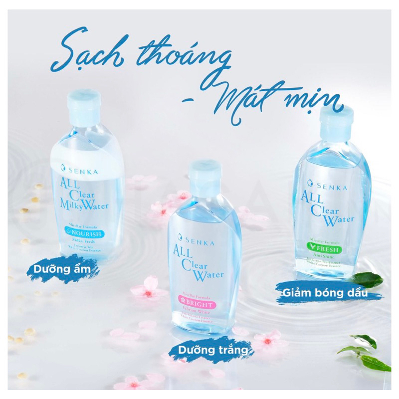 Nước Tẩy Trang Senka All Clear Micellar 230ml Hỗ Trợ Dưỡng Ẩm Sạch Sâu Làm Sáng Da Nước Tẩy Trang Senka All Clear Micellar 230ml Hỗ Trợ Dưỡng Ẩm Sạch Sâu Làm Sáng Da