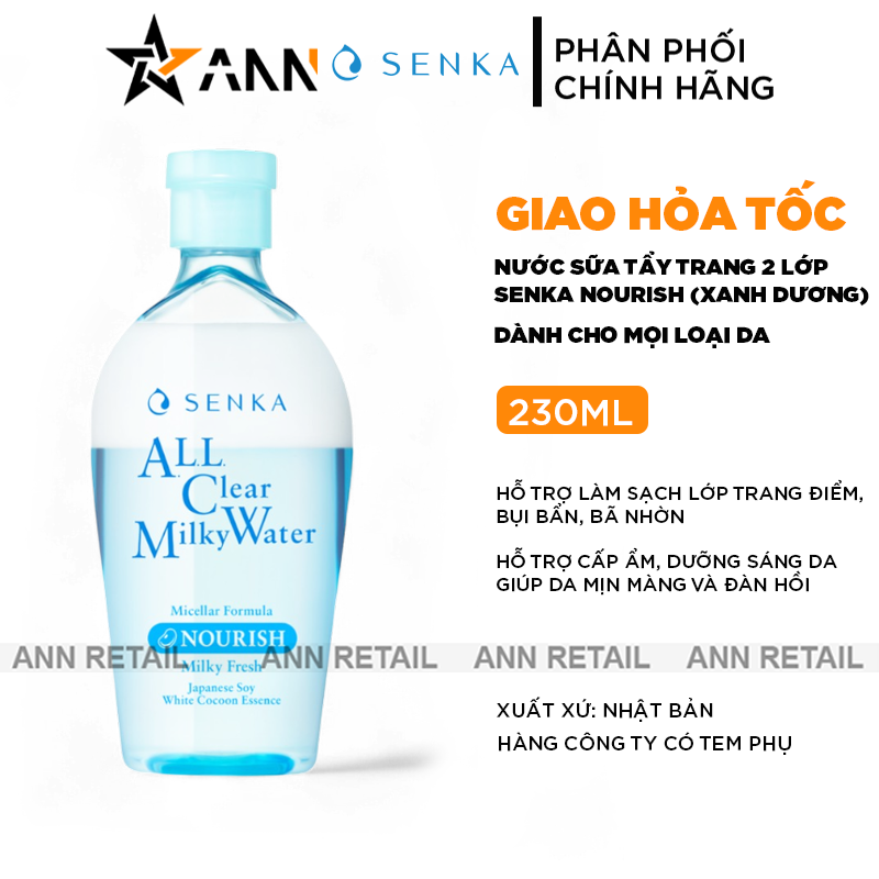 25617_khung-shopee-ann-retail-moi-0410-recovered_20241104181240-2.png Nước Tẩy Trang Hai Lớp Senka All Clear Milky Water Nourish Màu Xanh Dương 230ml - 4919978701208
