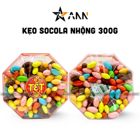 Hộp Kẹo Nhộng Socola Bát Giác 300G Hộp Quà Tết 2026 - KNSHBG300
