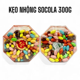 Hộp Kẹo Nhộng Socola Bát Giác 300G Hộp Tết - KNSHBG300