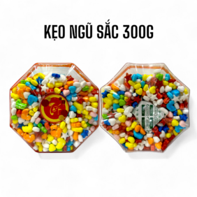 Hộp Kẹo Ngũ Sắc Bát Giác 300G Hộp Tết - KNSHBG3001