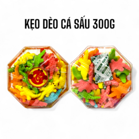 Hộp Kẹo Dẻo Cá Sấu Bát Giác 150G Hộp Tết - KDCSHBG150