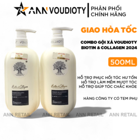 Combo Dầu Gội Xả Voudioty Biotin & Collagen 2024 Màu Trắng 500ml - 6976234891315