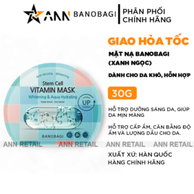 Mặt Nạ Banobagi Màu Xanh Ngọc Vitamin Mask Whitening & Aqua Hydrating Hộp 10 Miếng - 8809486365465