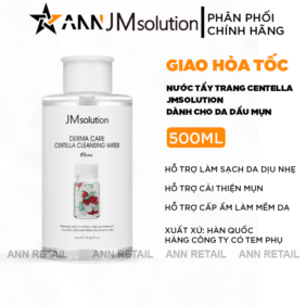 Nước Tẩy Trang JMSolution Centella Cleansing Water Cho Da Dầu Mụn 500ml - 8809505545120