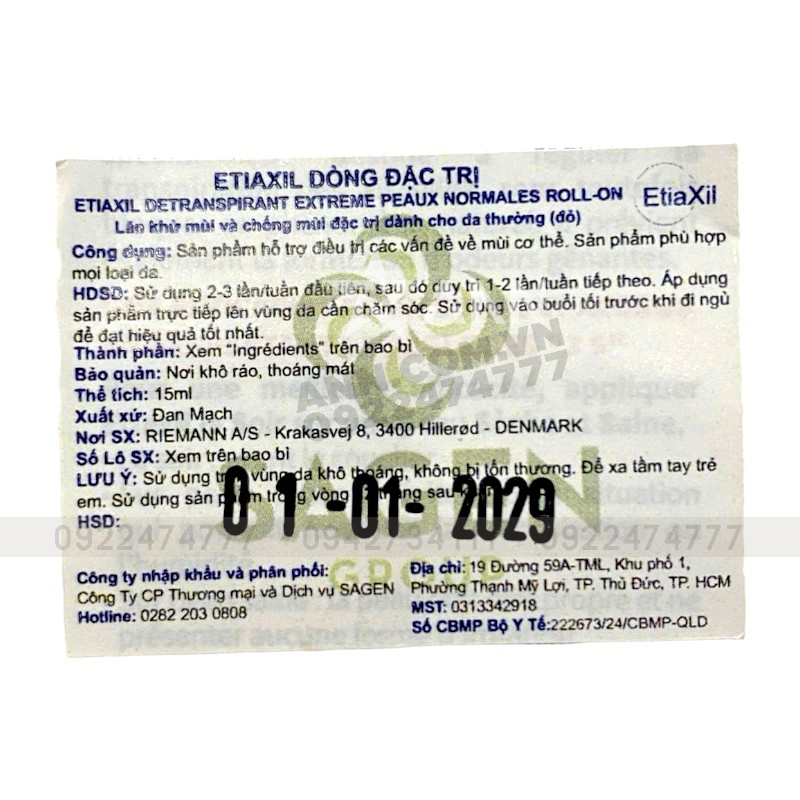 Giá sỉ lăn Khử Mùi EtiaXil Màu Đỏ 15ml Giá sỉ lăn Khử Mùi EtiaXil Màu Đỏ 15ml