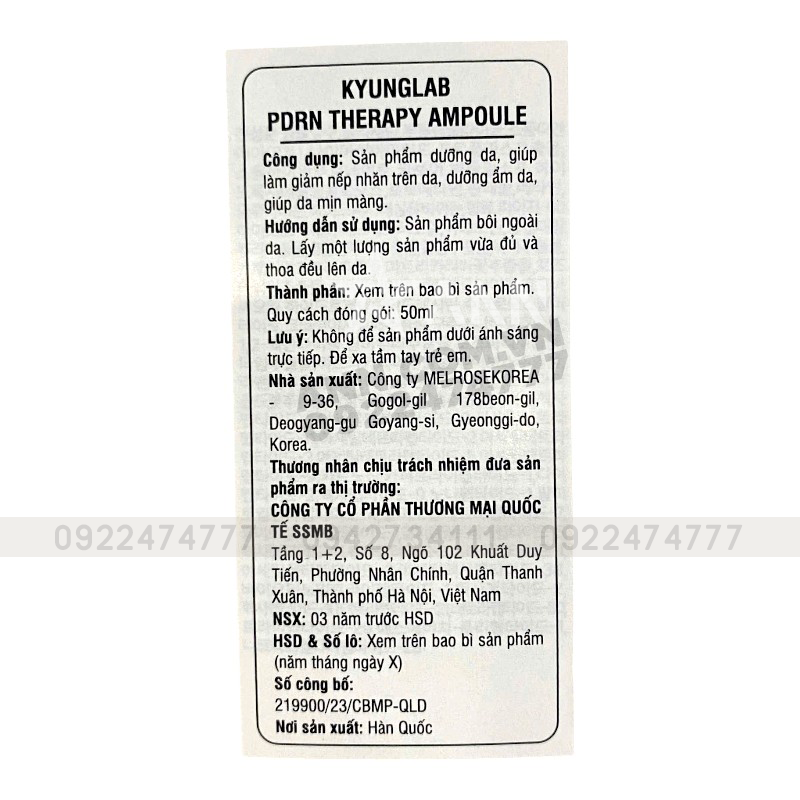Serum Tế Bào Gốc Kyung Lab PDRN Therapy Ampoule Hàn Quốc 50ml Serum Tế Bào Gốc Kyung Lab PDRN Therapy Ampoule Hàn Quốc 50ml