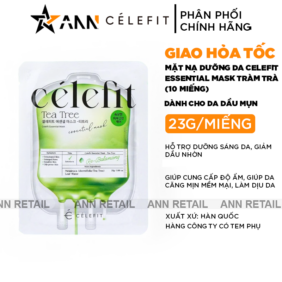 Mặt Nạ Celefit Mask Tea Tree Màu Xanh Lá Hỗ Trợ Da Dầu Mụn Hộp 10 Miếng - 8809497562518