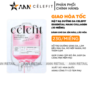 Mặt Nạ Celefit Essential Mask Collagen Màu Hồng Hỗ Trợ Chống Lão Hoá Hộp 10 Miếng - 8809497562556